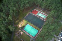 Отдых в Санатории Ружанский - вид на спортивные площадки с высоты птичьего полёта